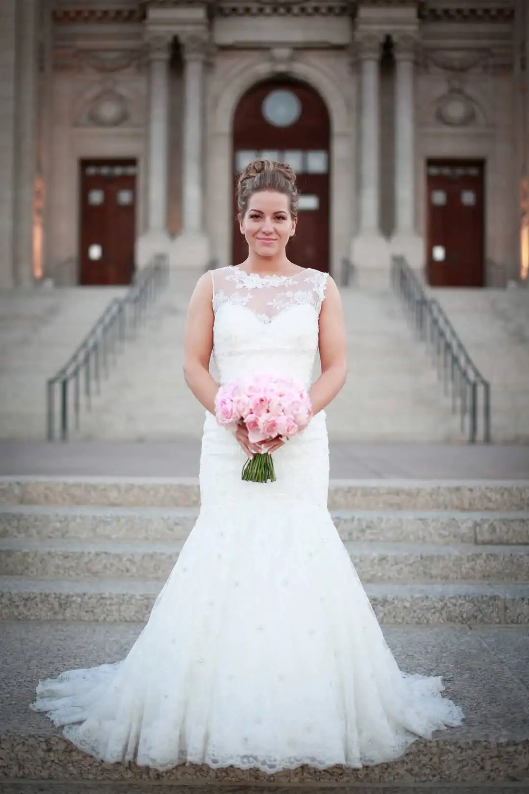 Romantic bridal hairstyle with delicate braids