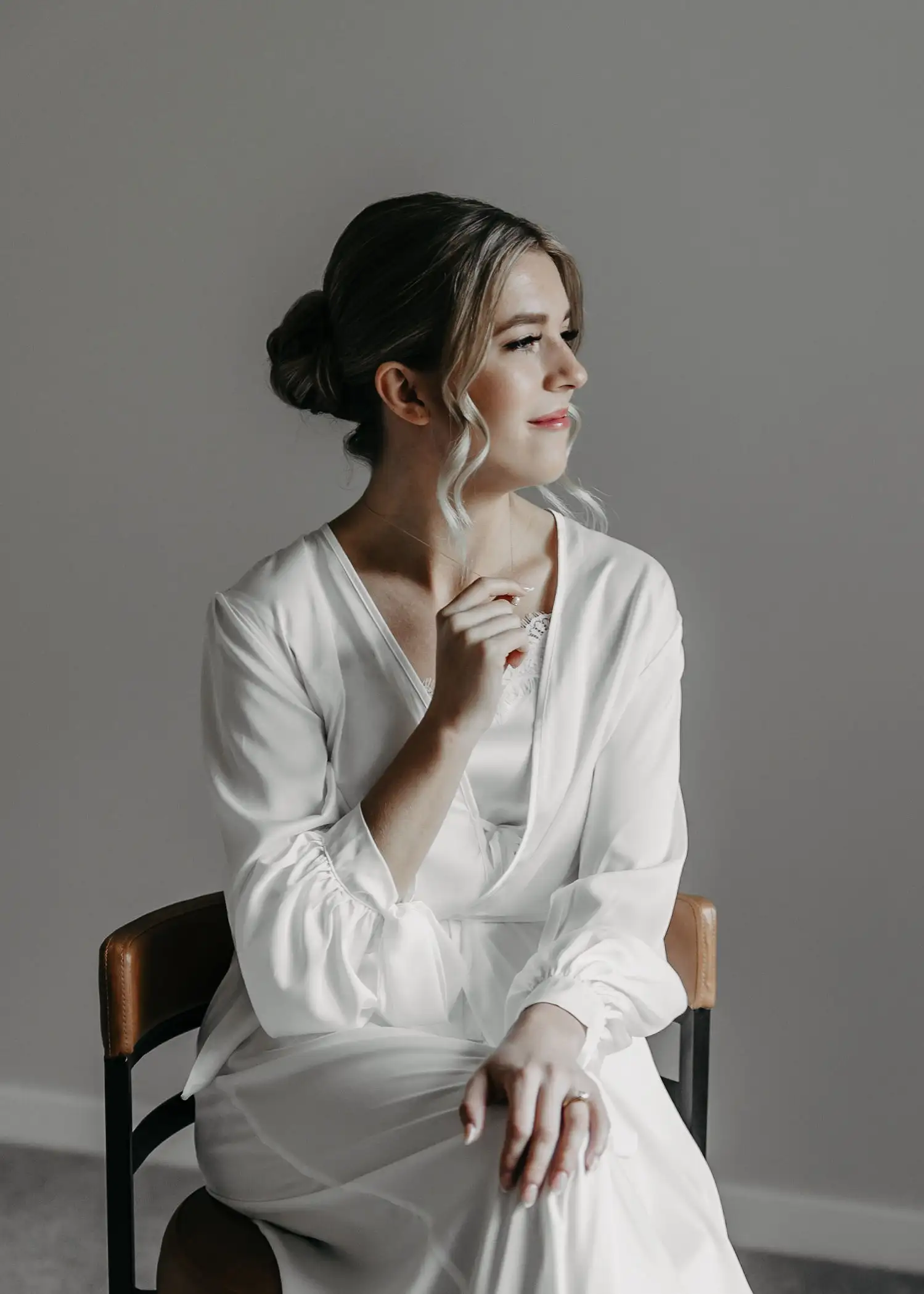 Elegant bridal hairstyle with intricate details