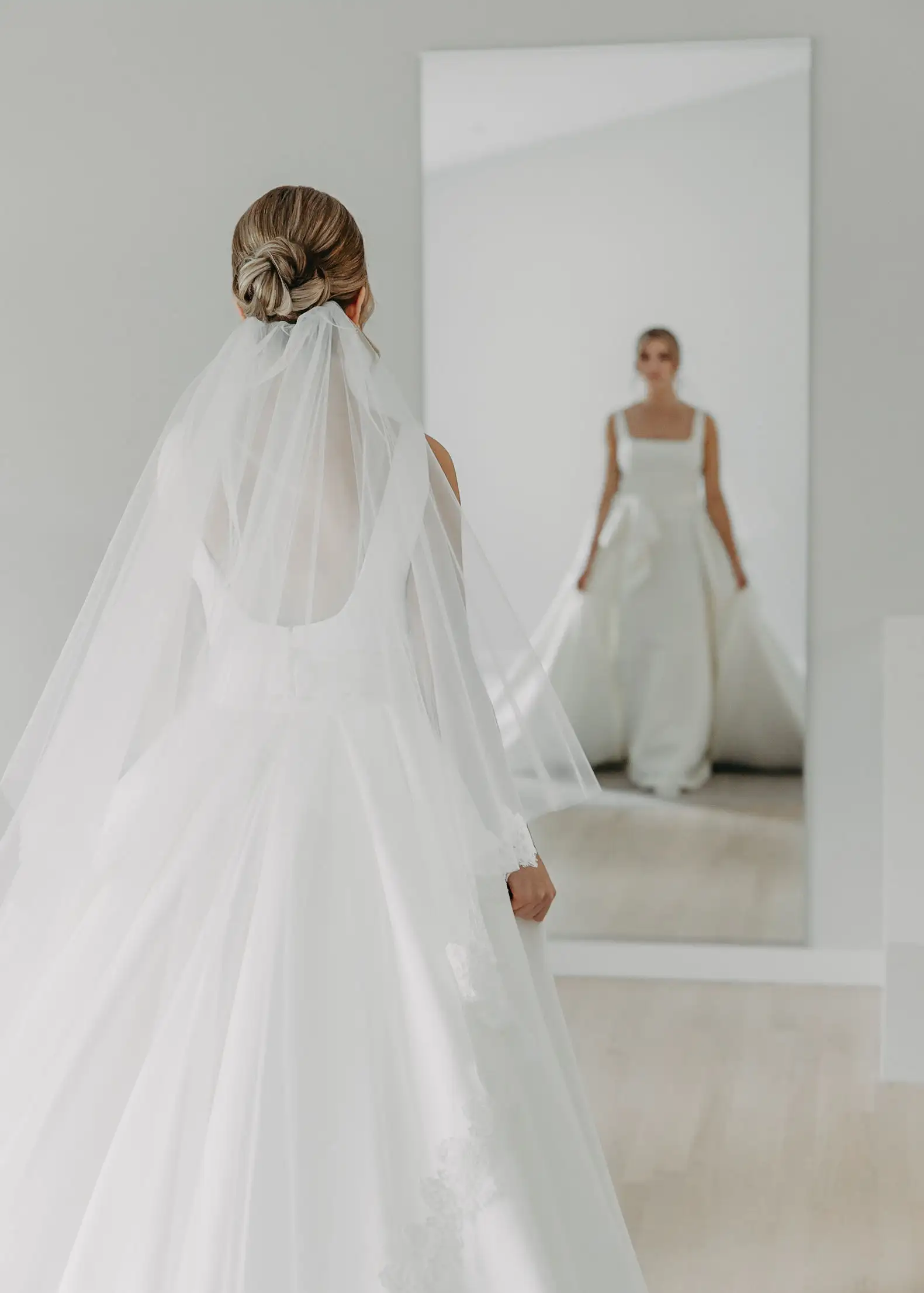 Elegant bridal hairstyle with intricate details