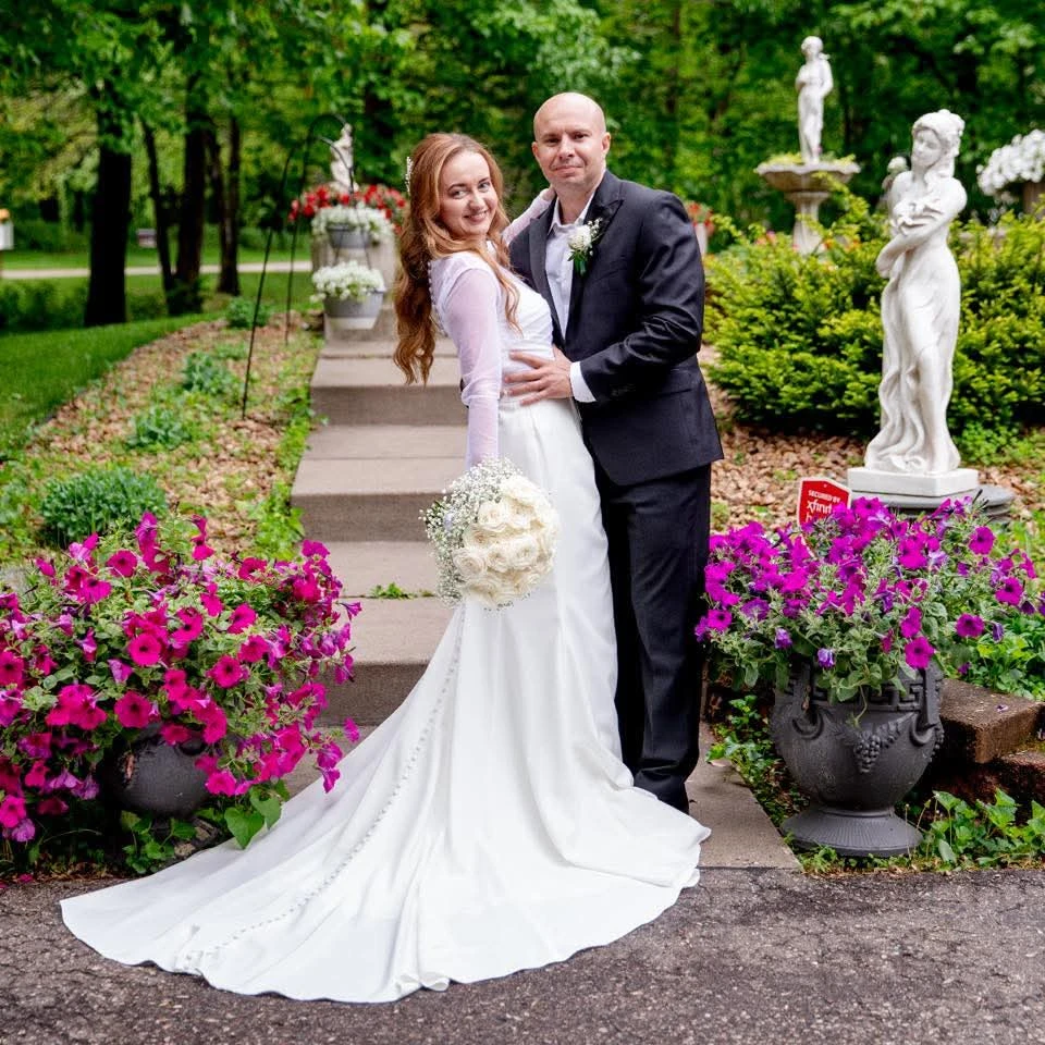 Elegant bridal hairstyle with intricate details