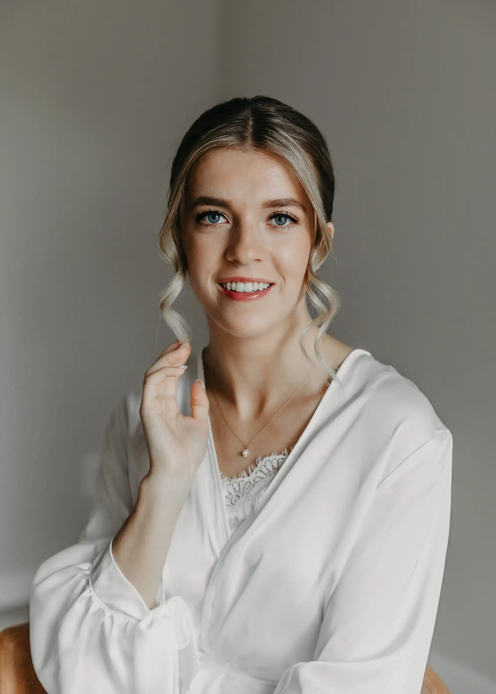 Stylish wedding hairstyle with natural texture